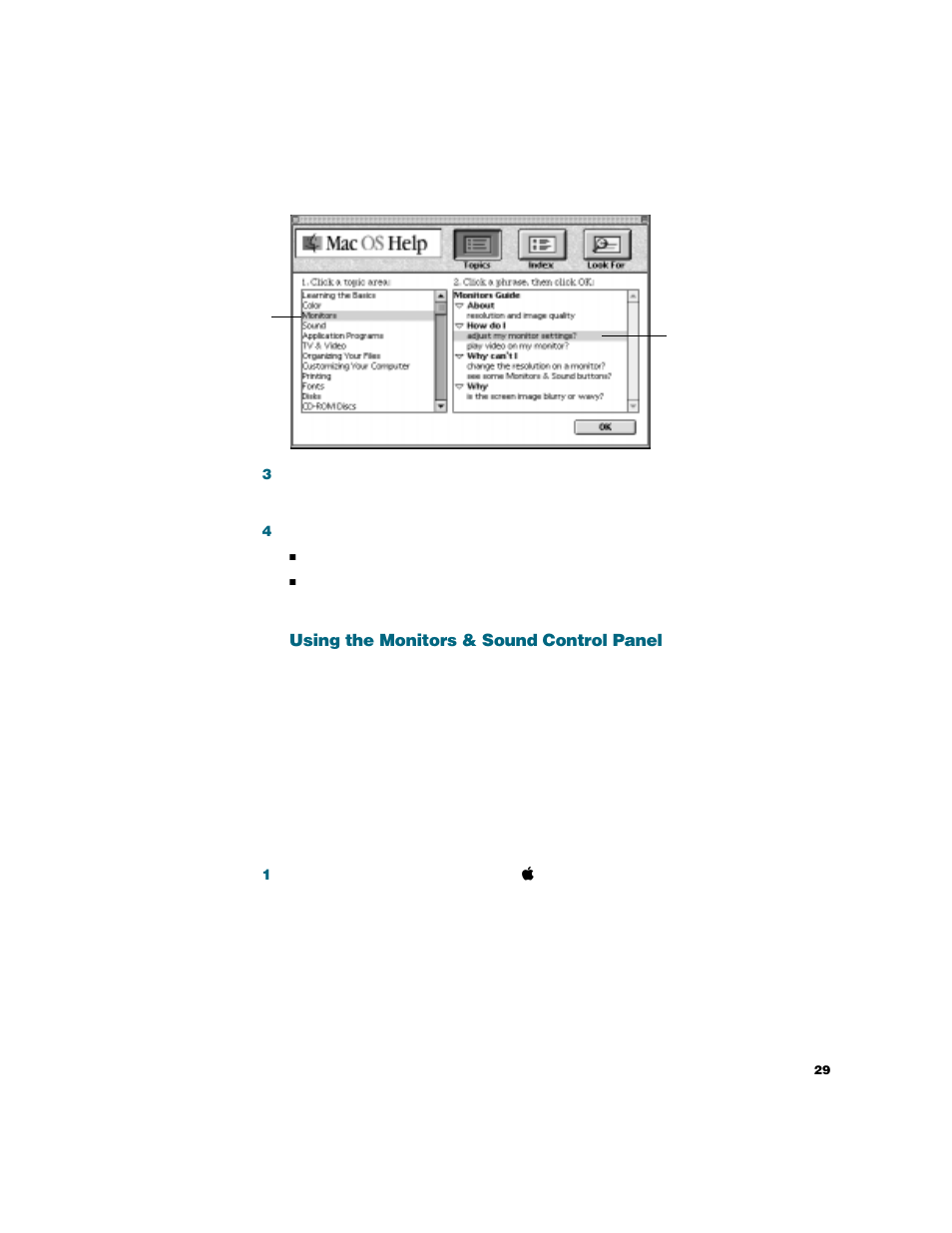 Using the monitors & sound control panel | Apple Studio Display User Manual | Page 29 / 68