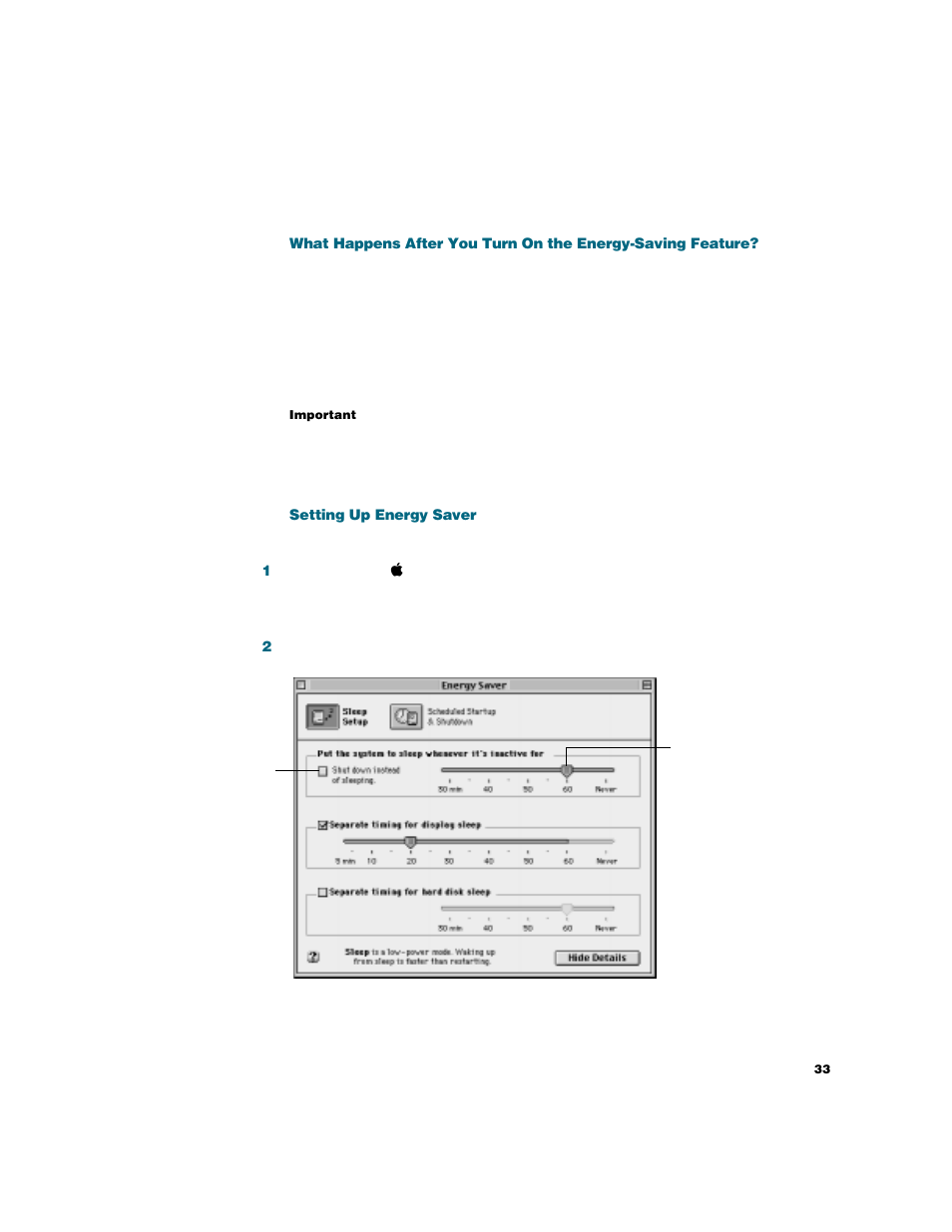 Setting up energy saver | Apple Studio Display User Manual | Page 33 / 68