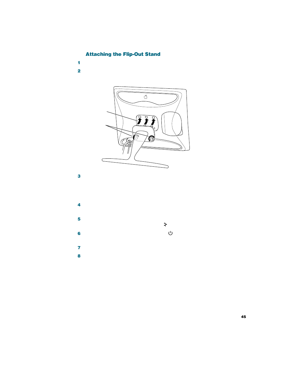 Attaching the flip-out stand | Apple Studio Display User Manual | Page 45 / 68