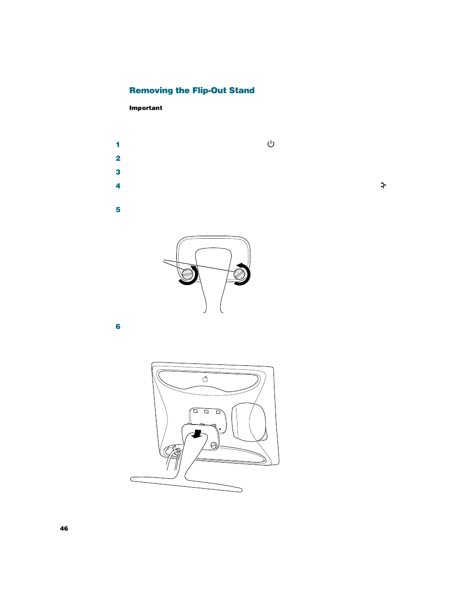 Removing the flip-out stand | Apple Studio Display User Manual | Page 46 / 68