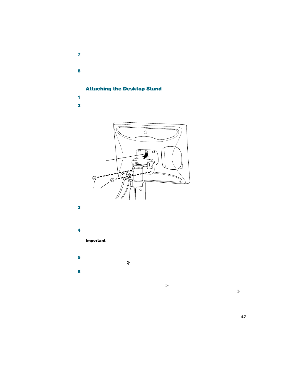 Attaching the desktop stand | Apple Studio Display User Manual | Page 47 / 68
