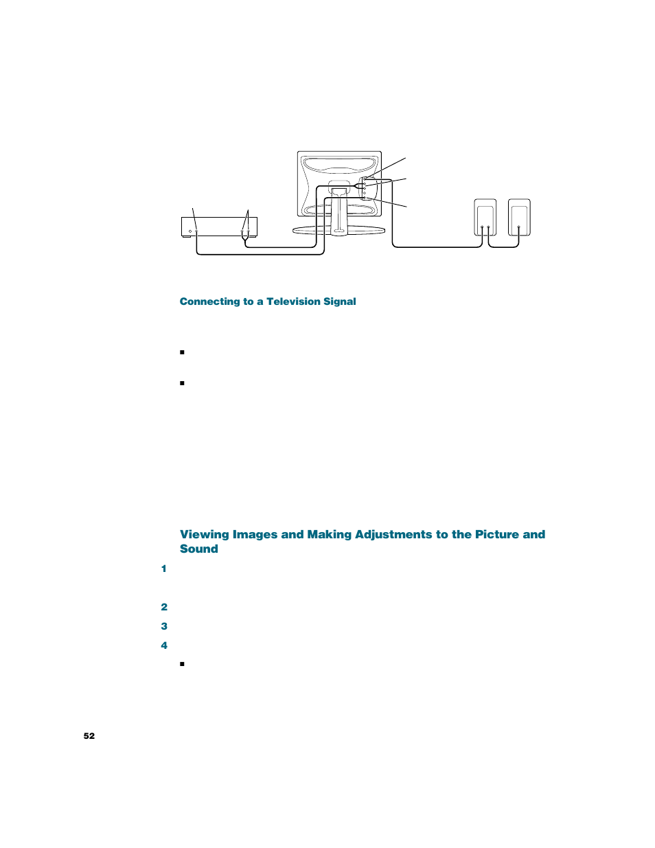 Connecting to a television signal | Apple Studio Display User Manual | Page 52 / 68