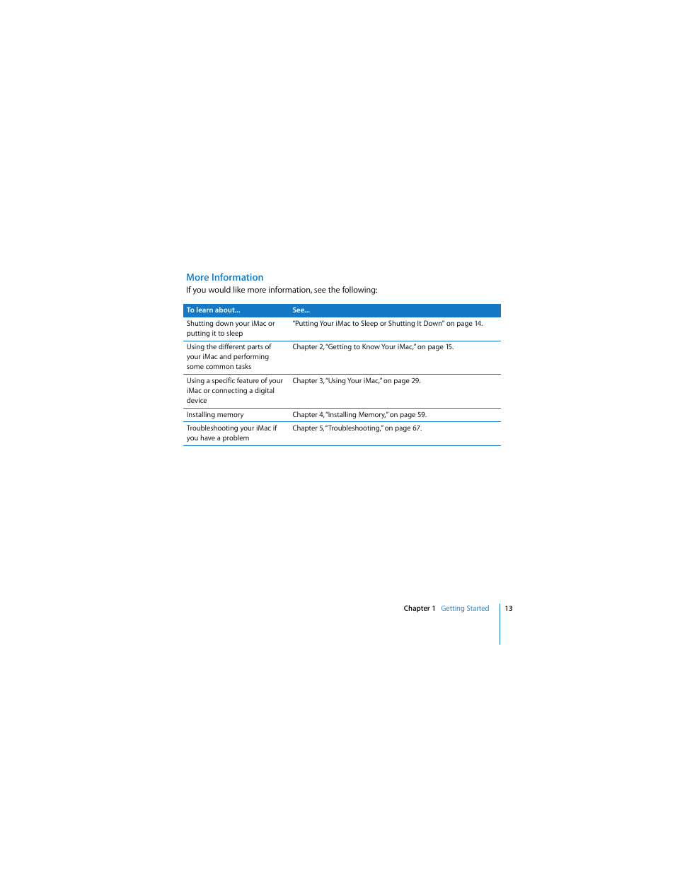 More information | Apple iMac (Mid 2006) User Manual | Page 13 / 104