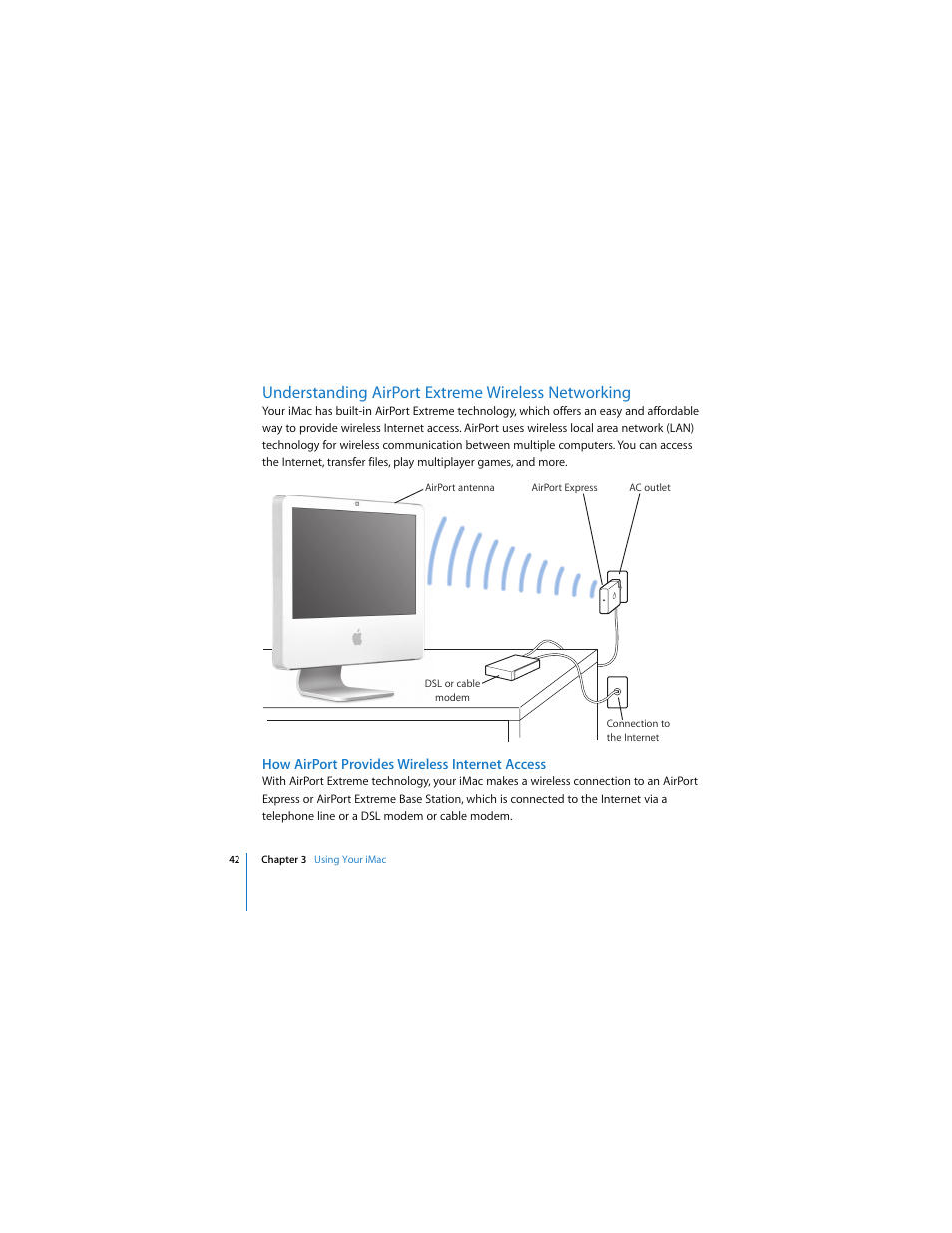 Understanding airport extreme wireless networking | Apple iMac (Mid 2006) User Manual | Page 42 / 104