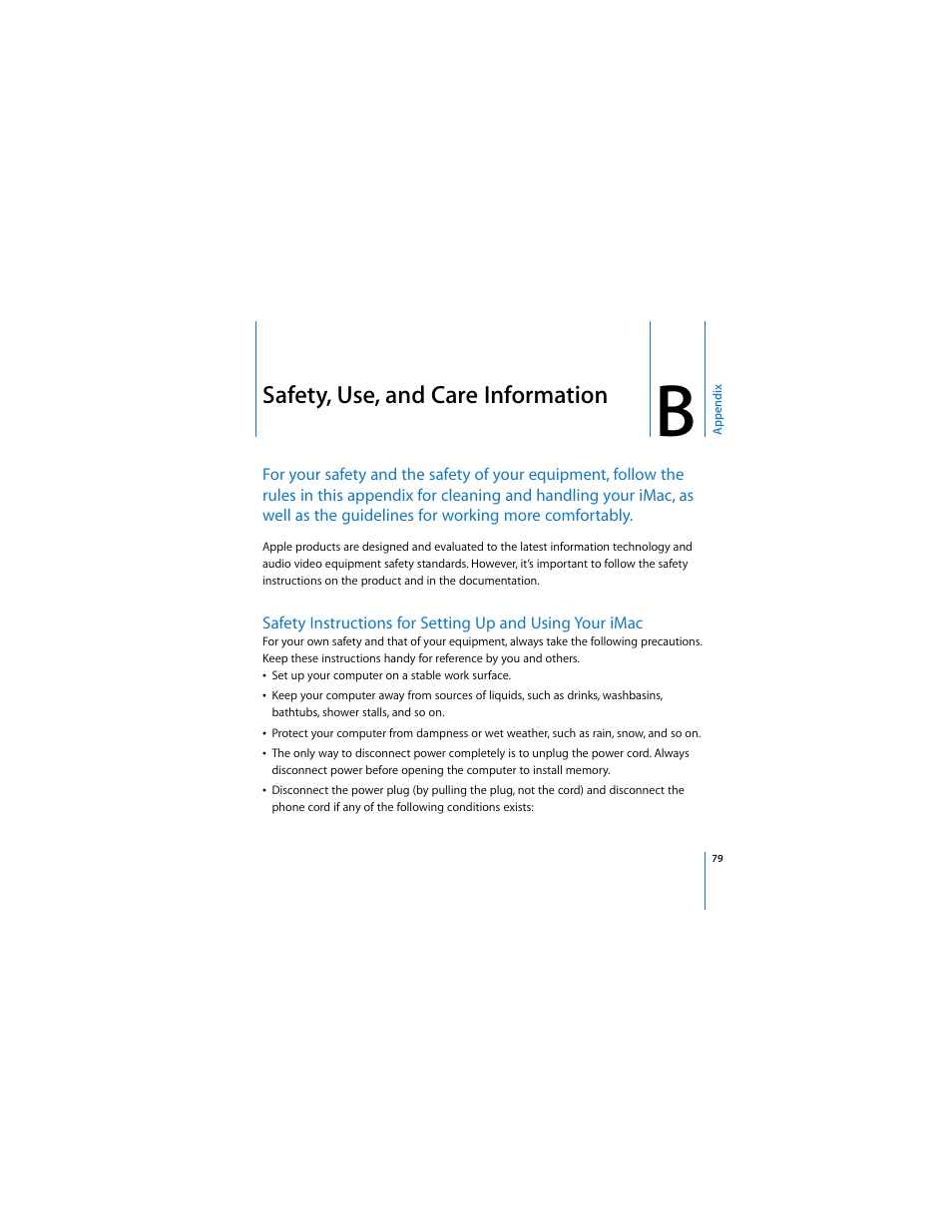 Safety, use, and care information | Apple iMac (Mid 2006) User Manual | Page 79 / 104
