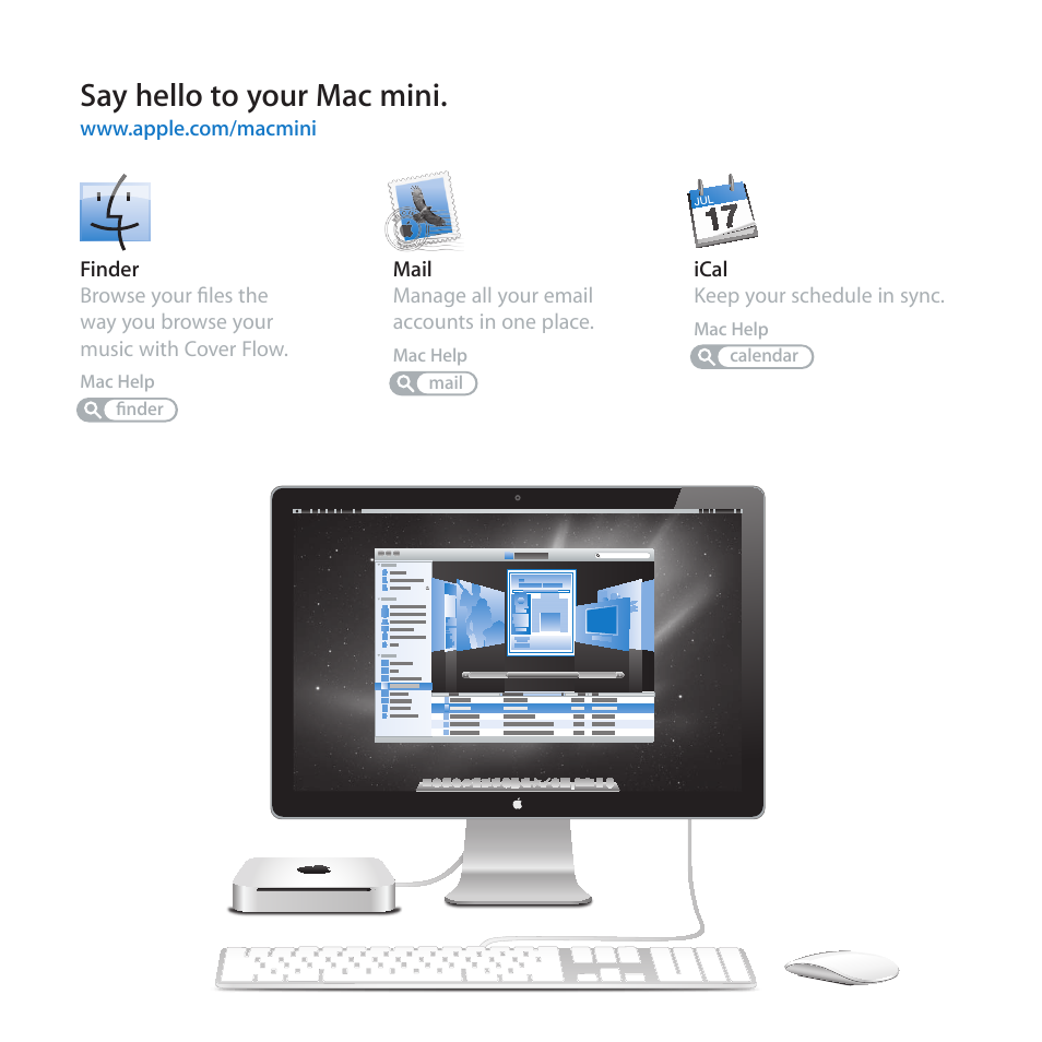 Say hello to your mac mini | Apple Mac mini (Mid 2010) User Manual | Page 2 / 76