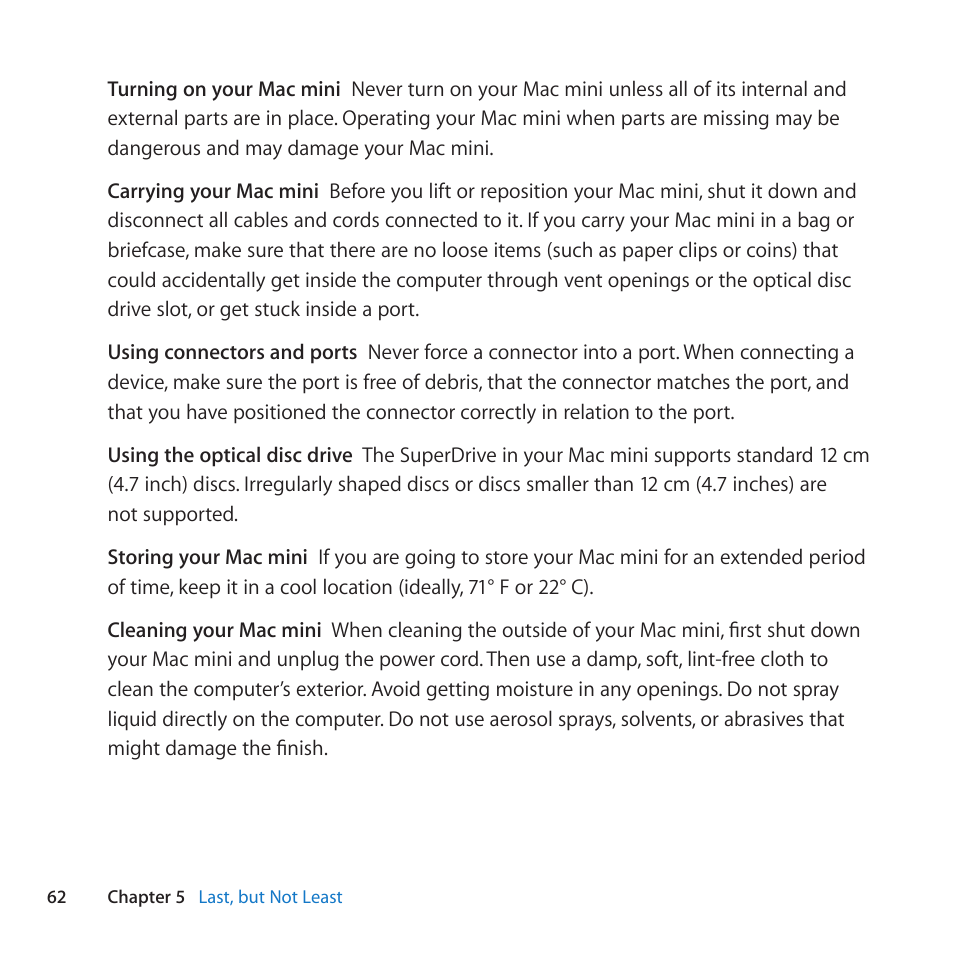 Apple Mac mini (Mid 2010) User Manual | Page 62 / 76