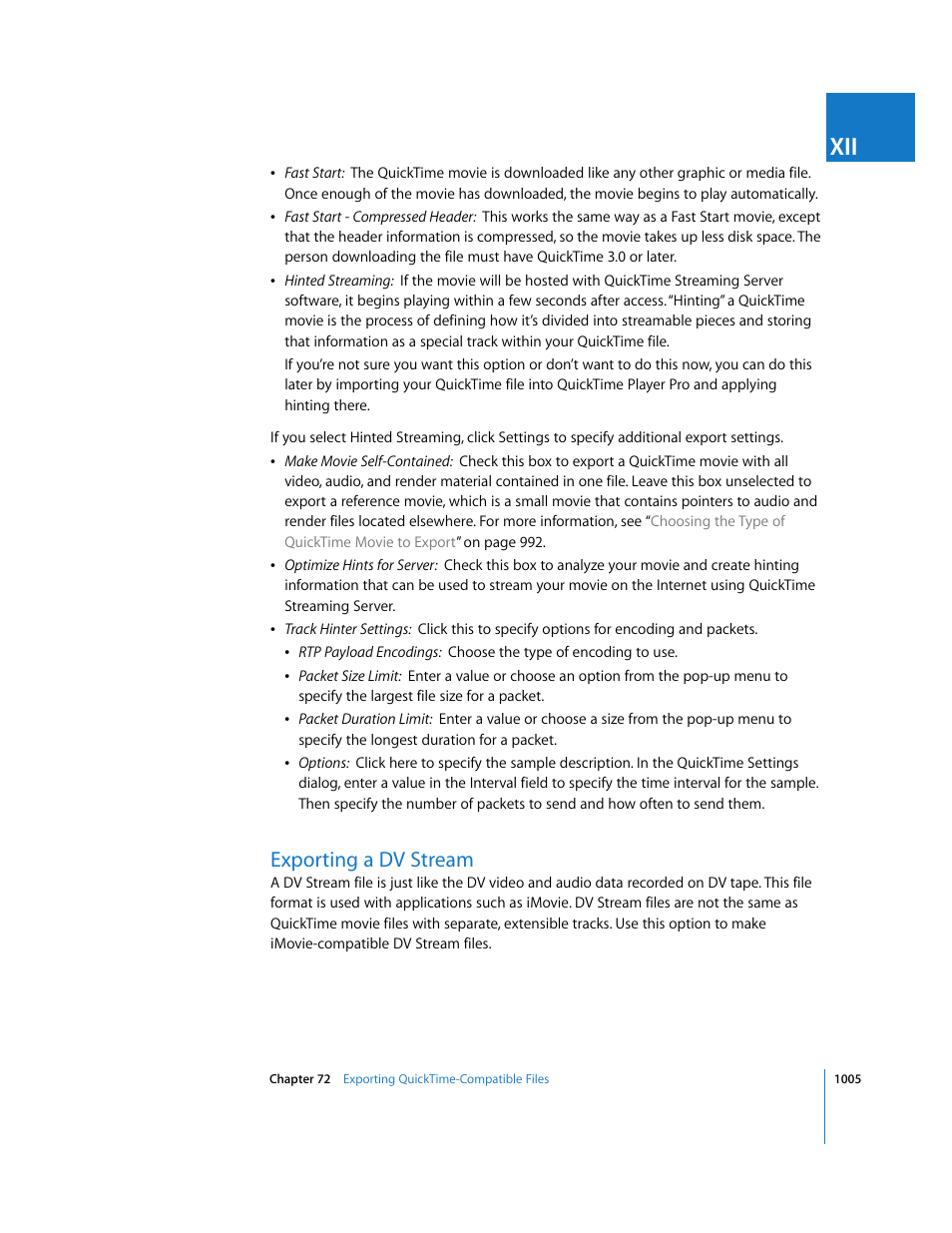 Exporting a dv stream, P. 1005) | Apple Final Cut Express HD User Manual | Page 1005 / 1153