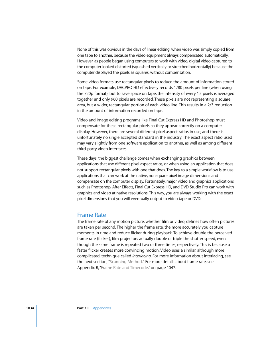 Frame rate | Apple Final Cut Express HD User Manual | Page 1034 / 1153