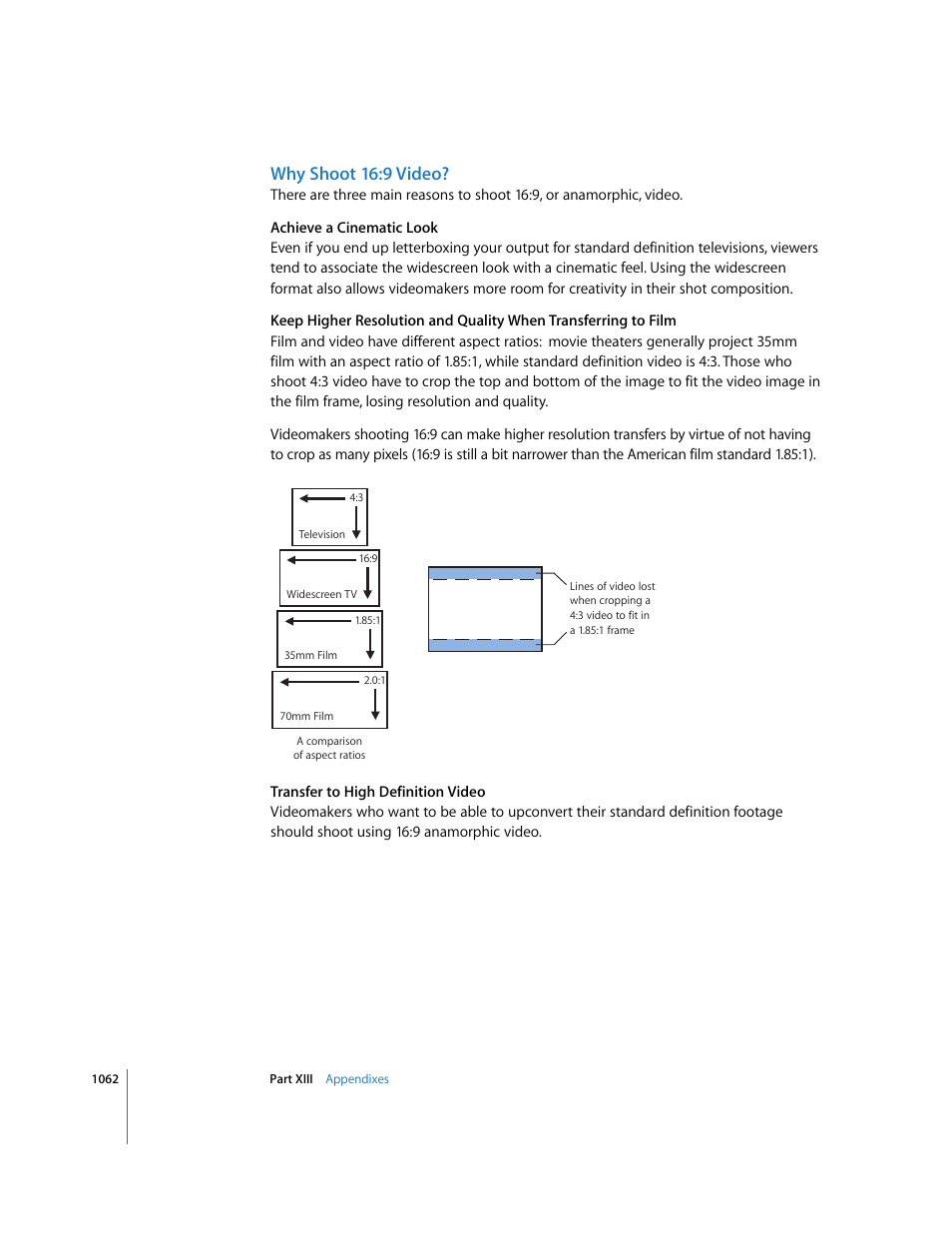 Why shoot 16:9 video | Apple Final Cut Express HD User Manual | Page 1062 / 1153