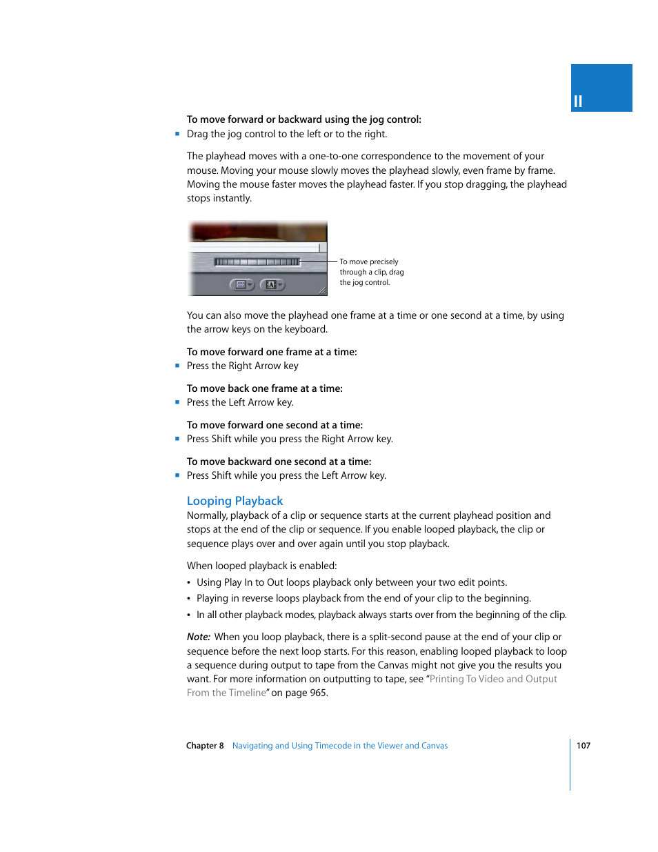 Looping playback | Apple Final Cut Express HD User Manual | Page 107 / 1153