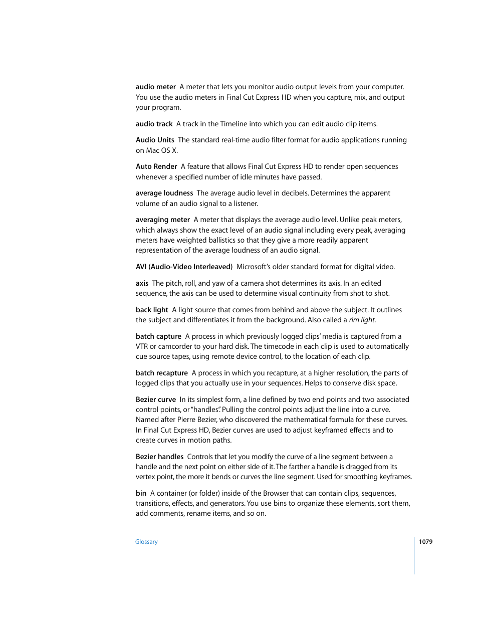 Apple Final Cut Express HD User Manual | Page 1079 / 1153