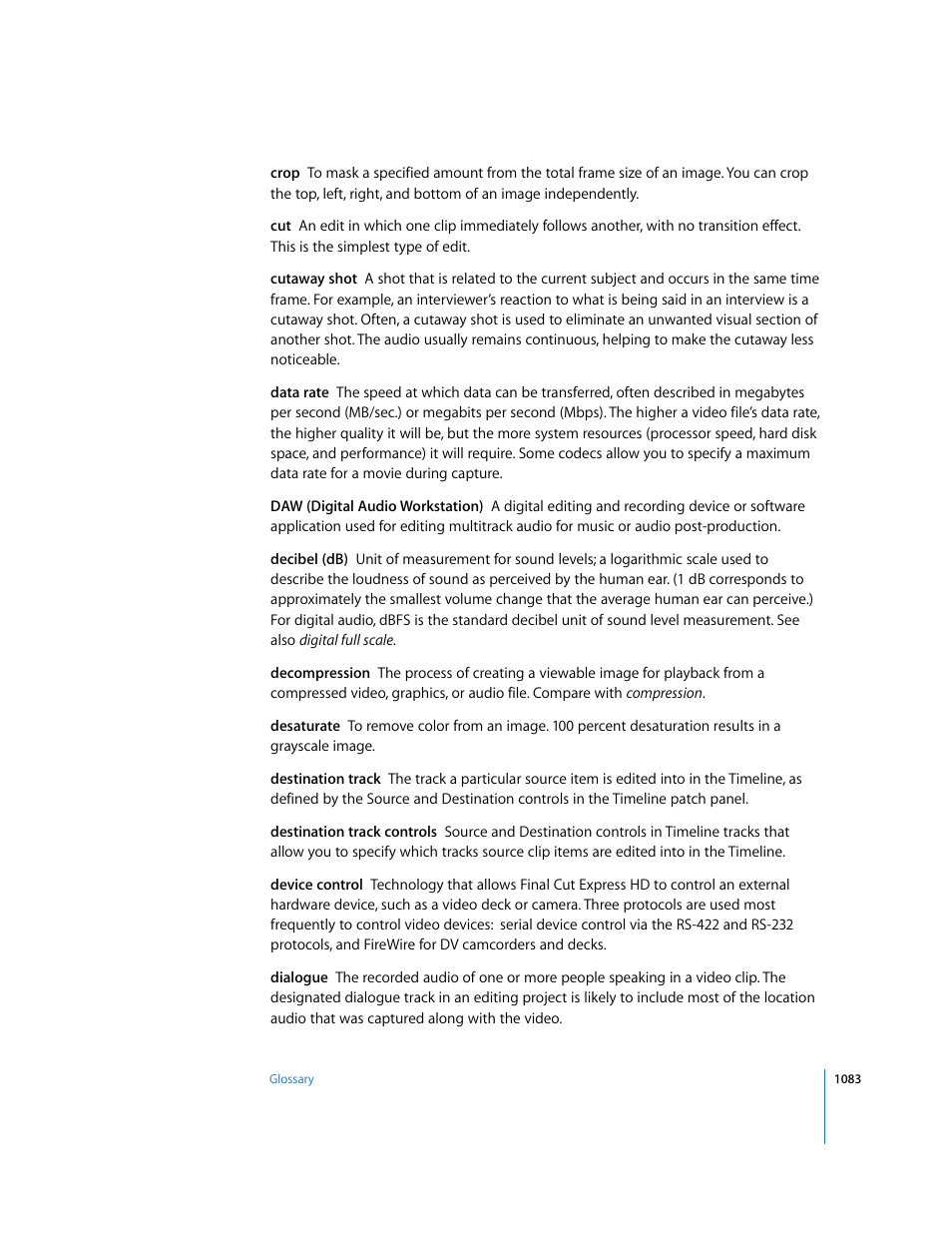 Apple Final Cut Express HD User Manual | Page 1083 / 1153