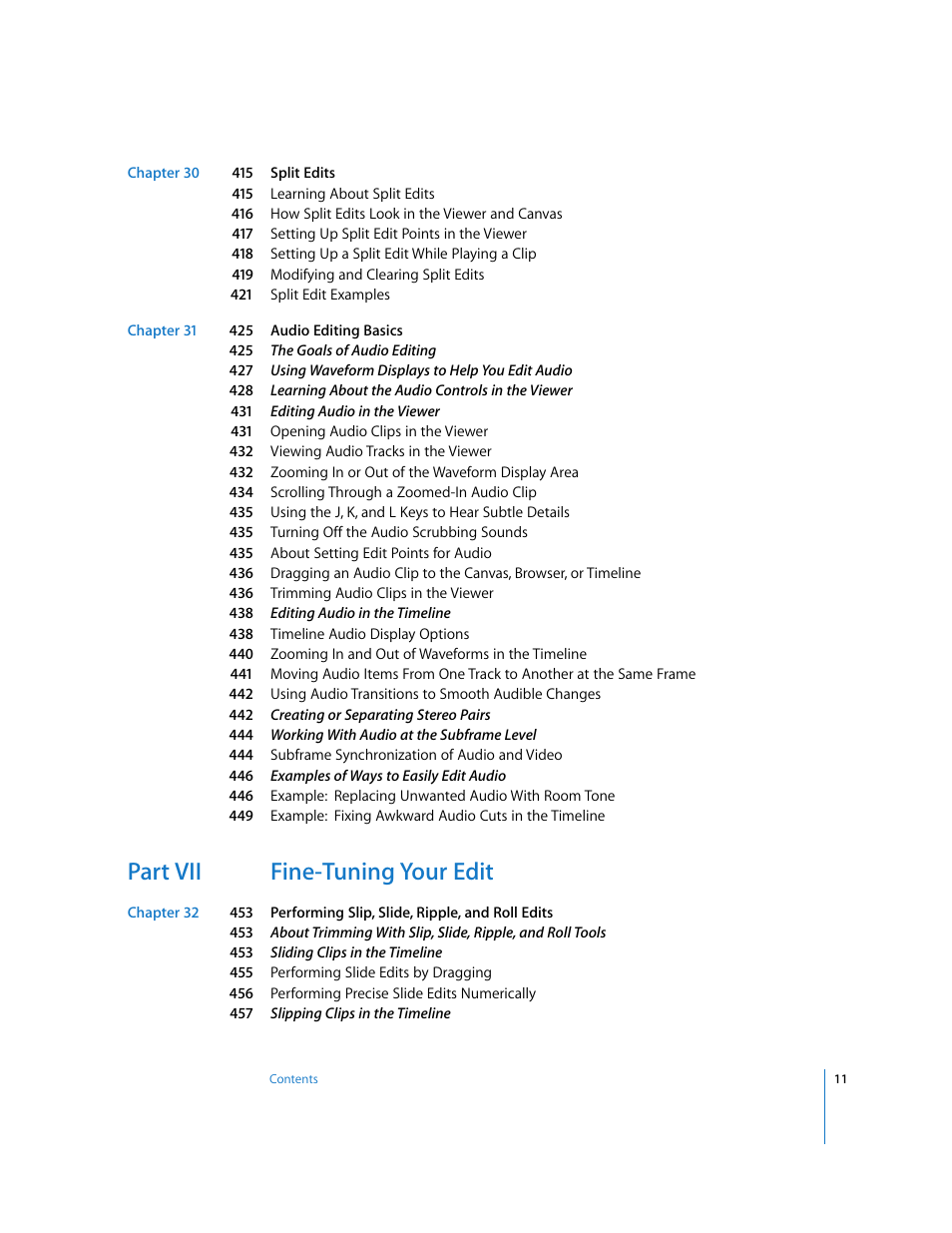 Part vii fine-tuning your edit | Apple Final Cut Express HD User Manual | Page 11 / 1153