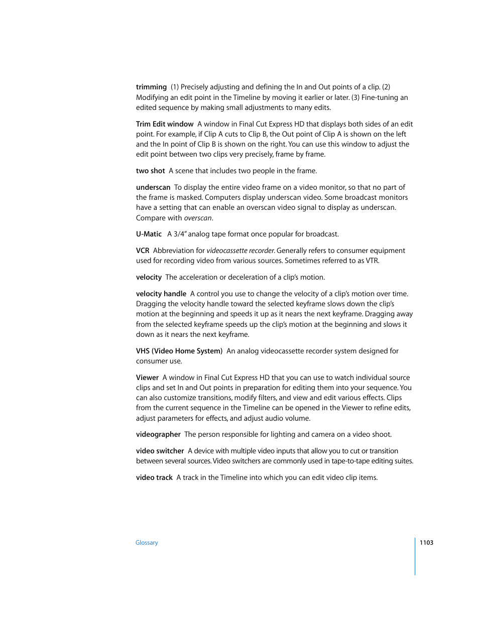 Apple Final Cut Express HD User Manual | Page 1103 / 1153