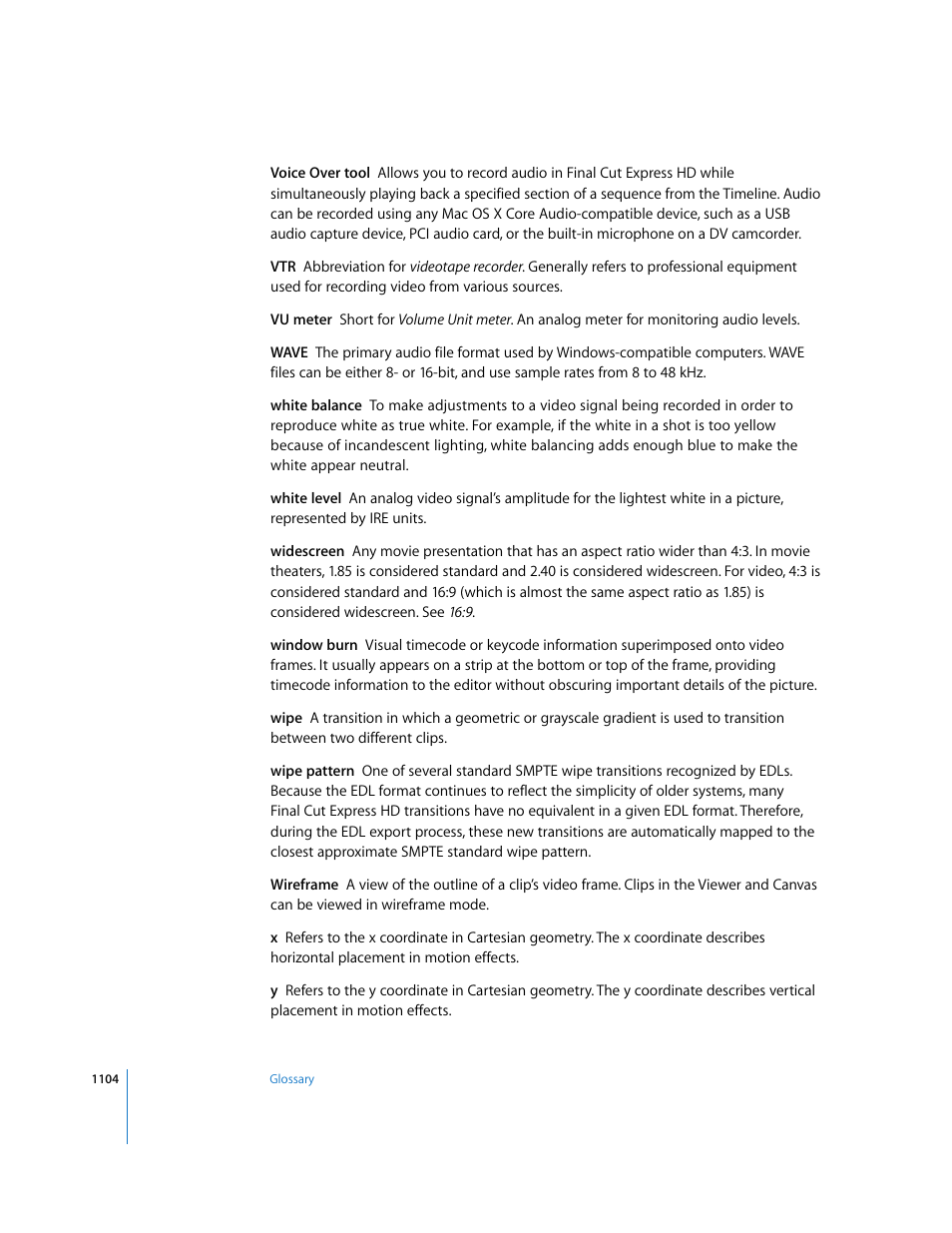 Apple Final Cut Express HD User Manual | Page 1104 / 1153