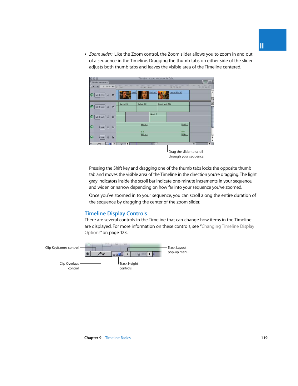 Timeline display controls | Apple Final Cut Express HD User Manual | Page 119 / 1153