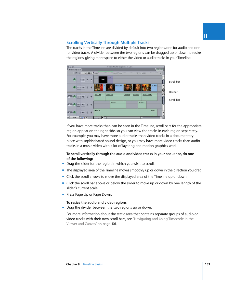 Scrolling vertically through multiple tracks | Apple Final Cut Express HD User Manual | Page 133 / 1153