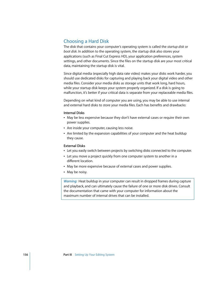 Choosing a hard disk, P. 156) | Apple Final Cut Express HD User Manual | Page 156 / 1153
