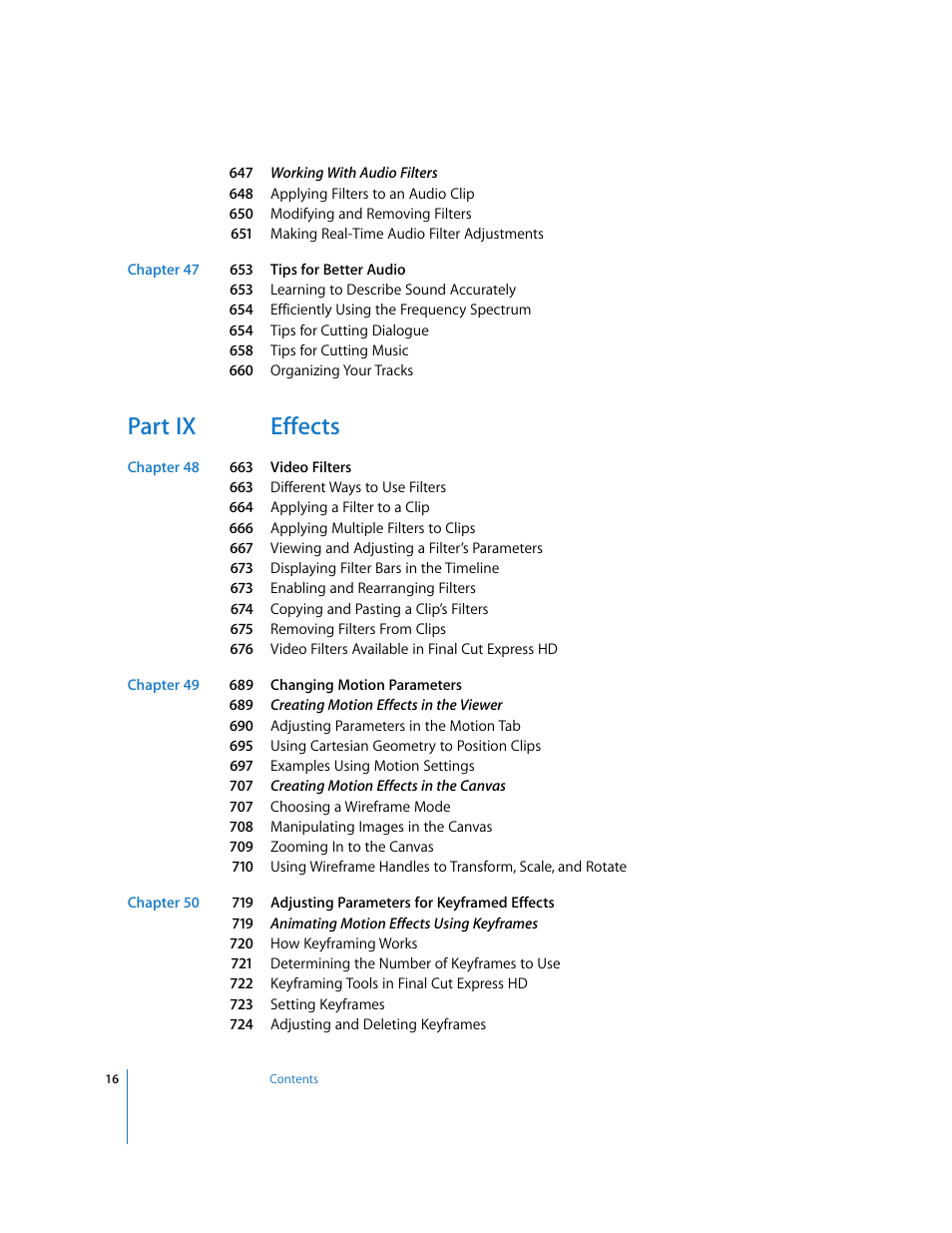 Part ix effects | Apple Final Cut Express HD User Manual | Page 16 / 1153