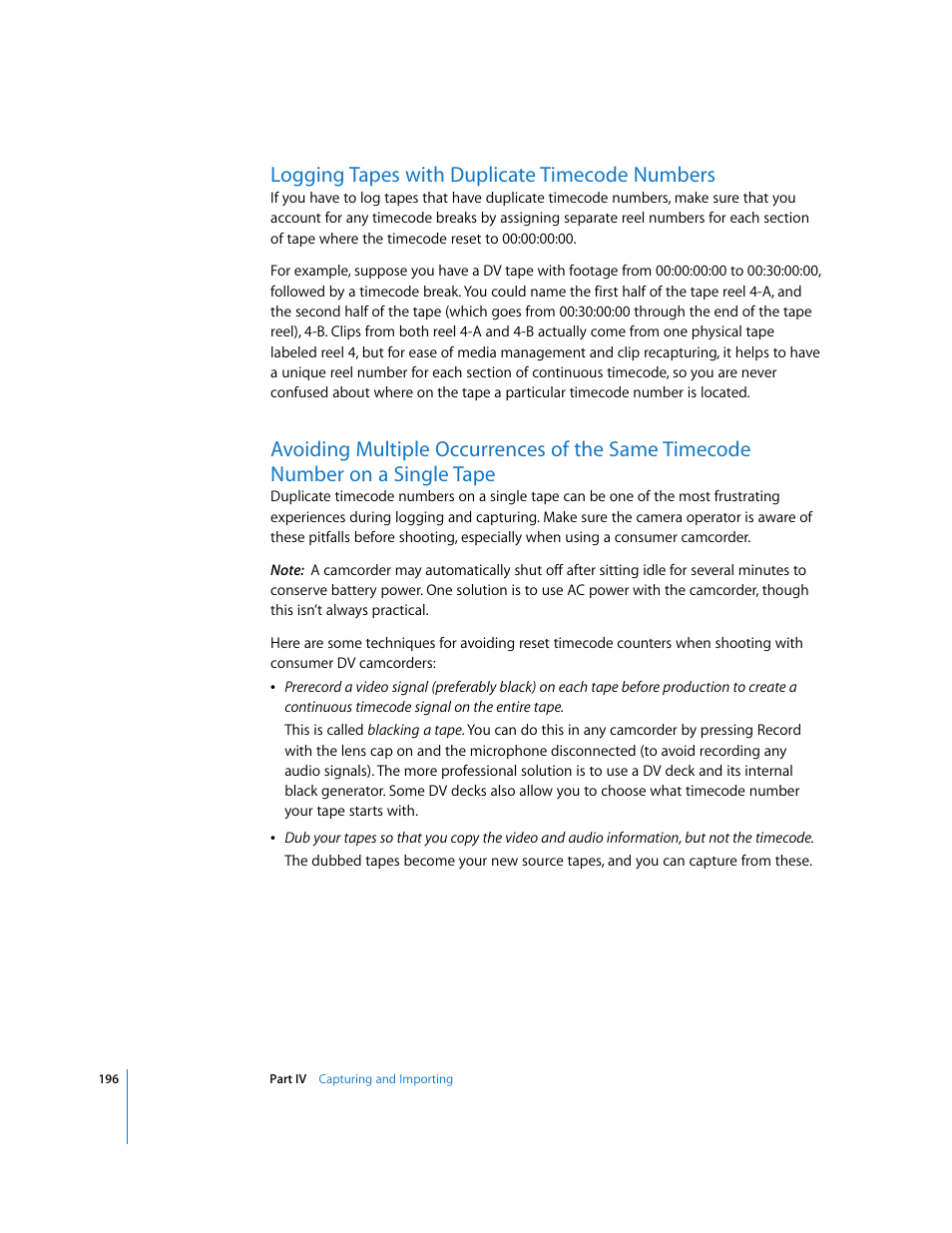 Logging tapes with duplicate timecode numbers | Apple Final Cut Express HD User Manual | Page 196 / 1153