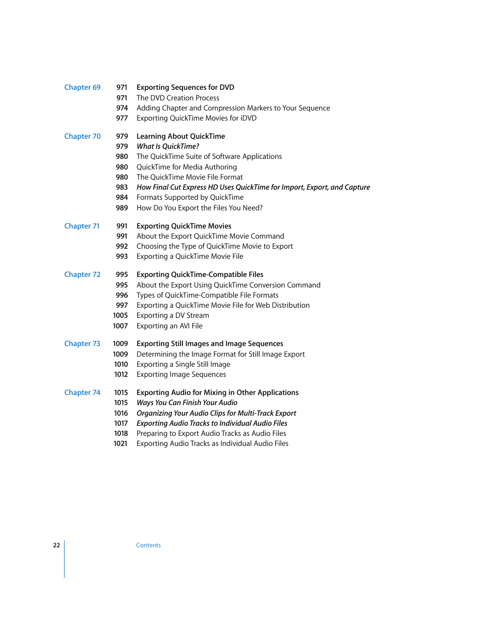 Apple Final Cut Express HD User Manual | Page 22 / 1153