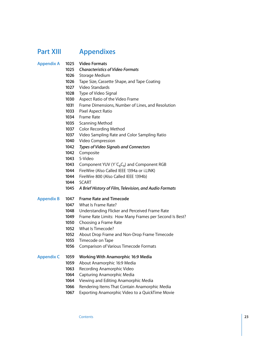 Part xiii appendixes | Apple Final Cut Express HD User Manual | Page 23 / 1153