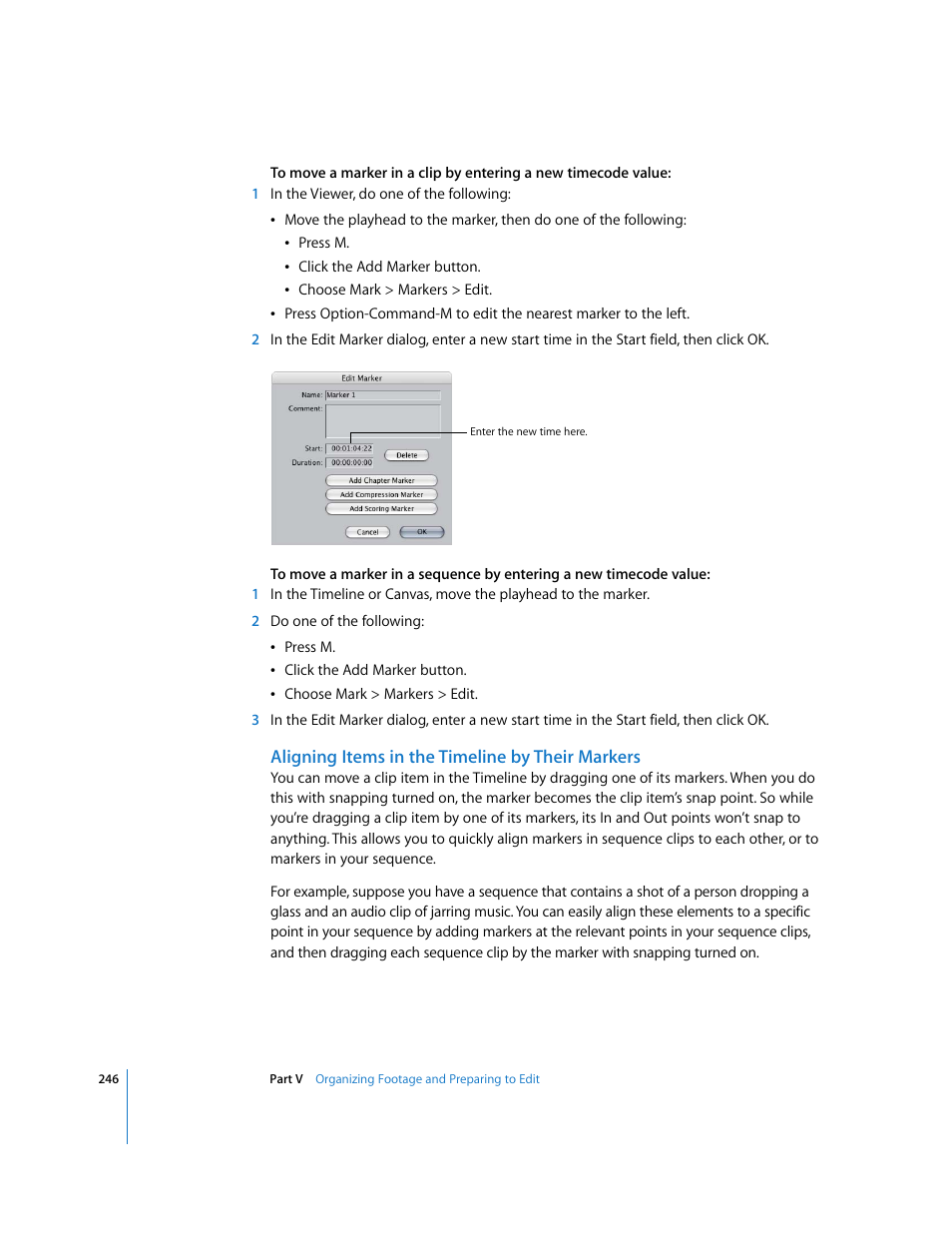 Aligning items in the timeline by their markers | Apple Final Cut Express HD User Manual | Page 246 / 1153