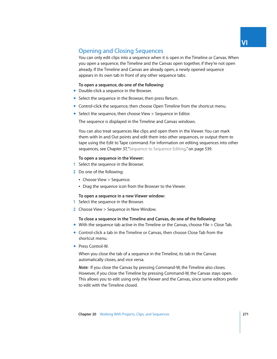 Opening and closing sequences | Apple Final Cut Express HD User Manual | Page 271 / 1153
