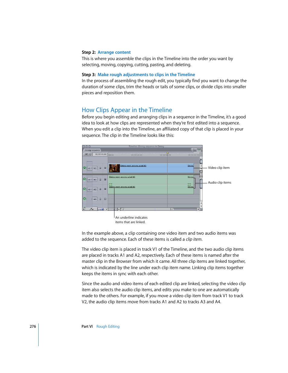 How clips appear in the timeline | Apple Final Cut Express HD User Manual | Page 276 / 1153