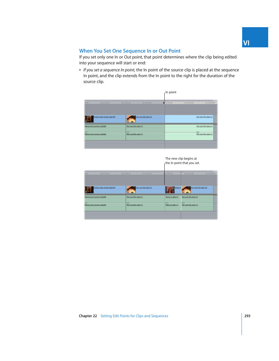 When you set one sequence in or out point | Apple Final Cut Express HD User Manual | Page 293 / 1153