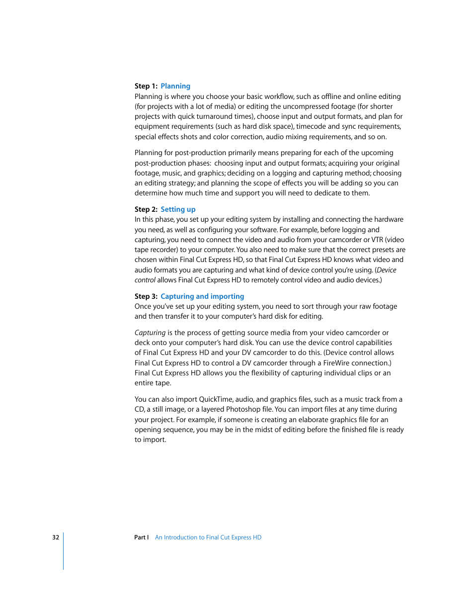 Apple Final Cut Express HD User Manual | Page 32 / 1153