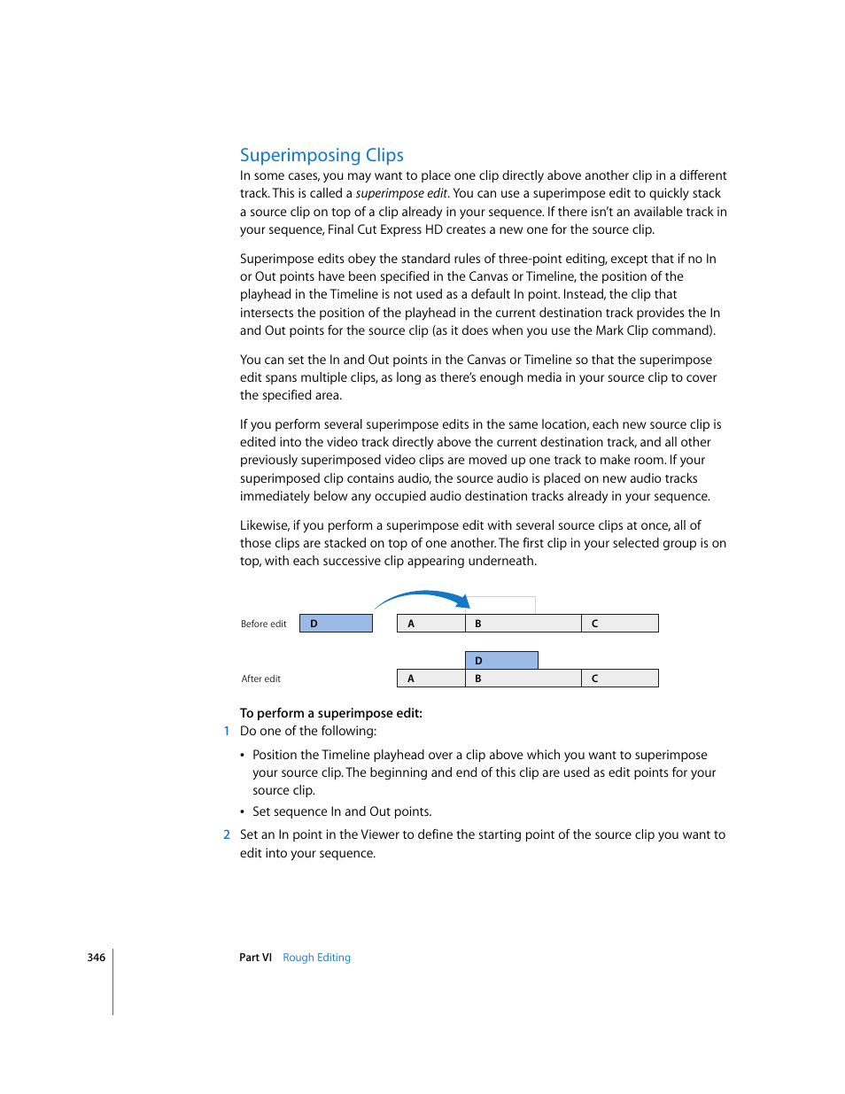 Superimposing clips | Apple Final Cut Express HD User Manual | Page 346 / 1153