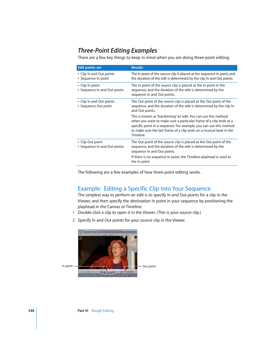 Three-point editing examples, P. 348) | Apple Final Cut Express HD User Manual | Page 348 / 1153