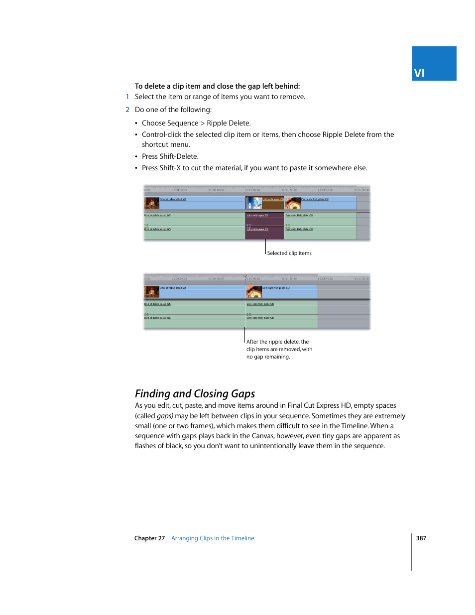 Finding and closing gaps, P. 387) | Apple Final Cut Express HD User Manual | Page 387 / 1153
