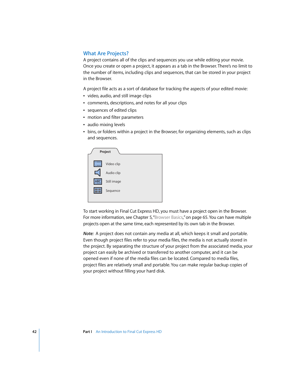 What are projects | Apple Final Cut Express HD User Manual | Page 42 / 1153