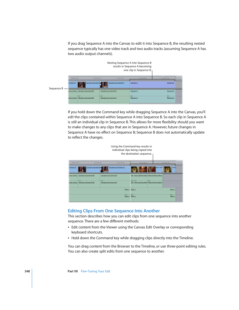 Editing clips from one sequence into another | Apple Final Cut Express HD User Manual | Page 548 / 1153