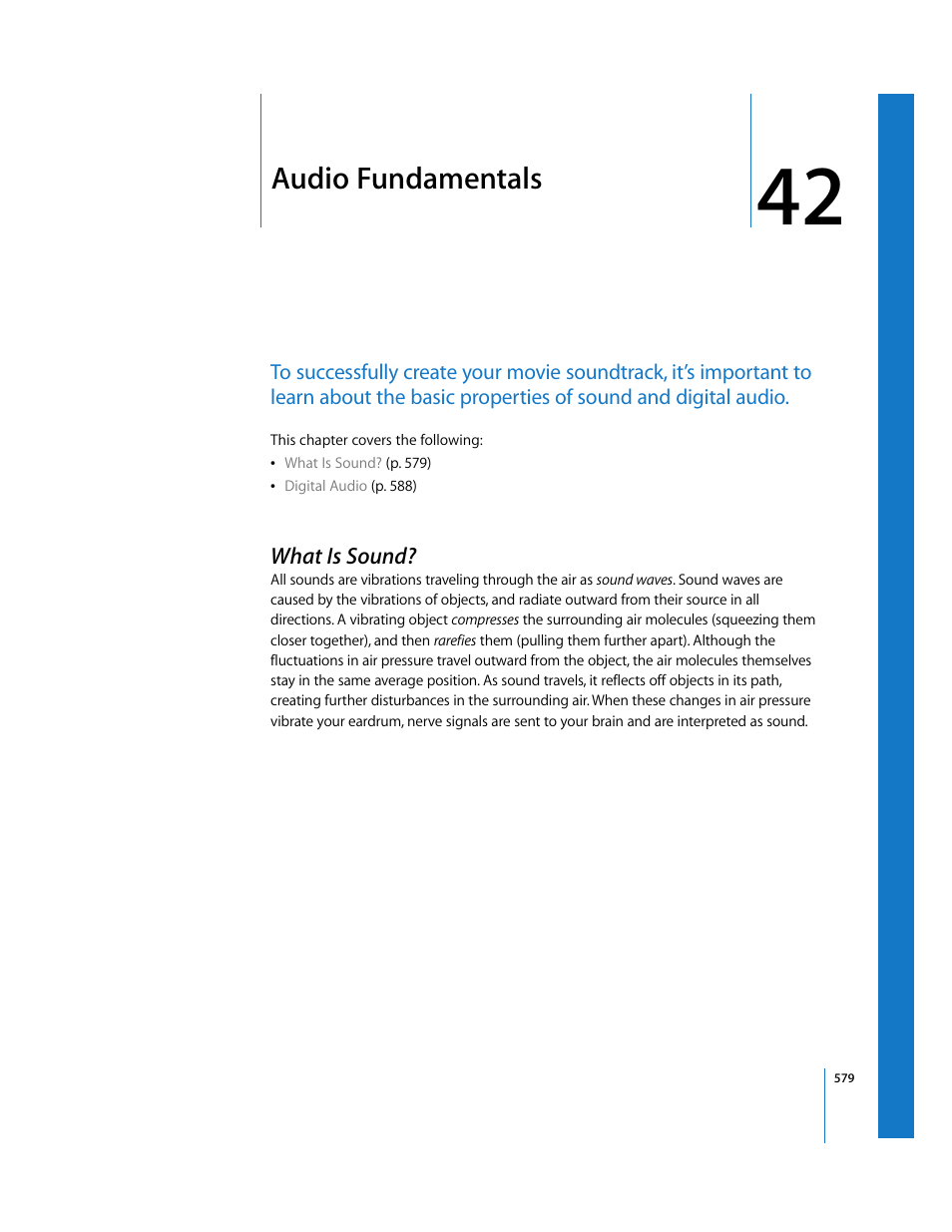 Audio fundamentals, What is sound, Chapter 42 | Apple Final Cut Express HD User Manual | Page 579 / 1153