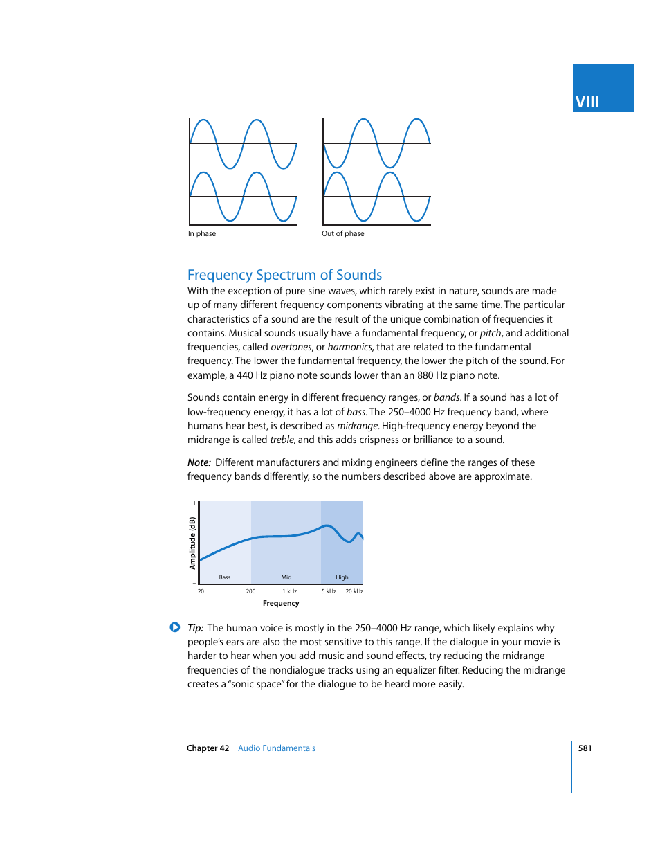 Frequency spectrum of sounds, Viii | Apple Final Cut Express HD User Manual | Page 581 / 1153