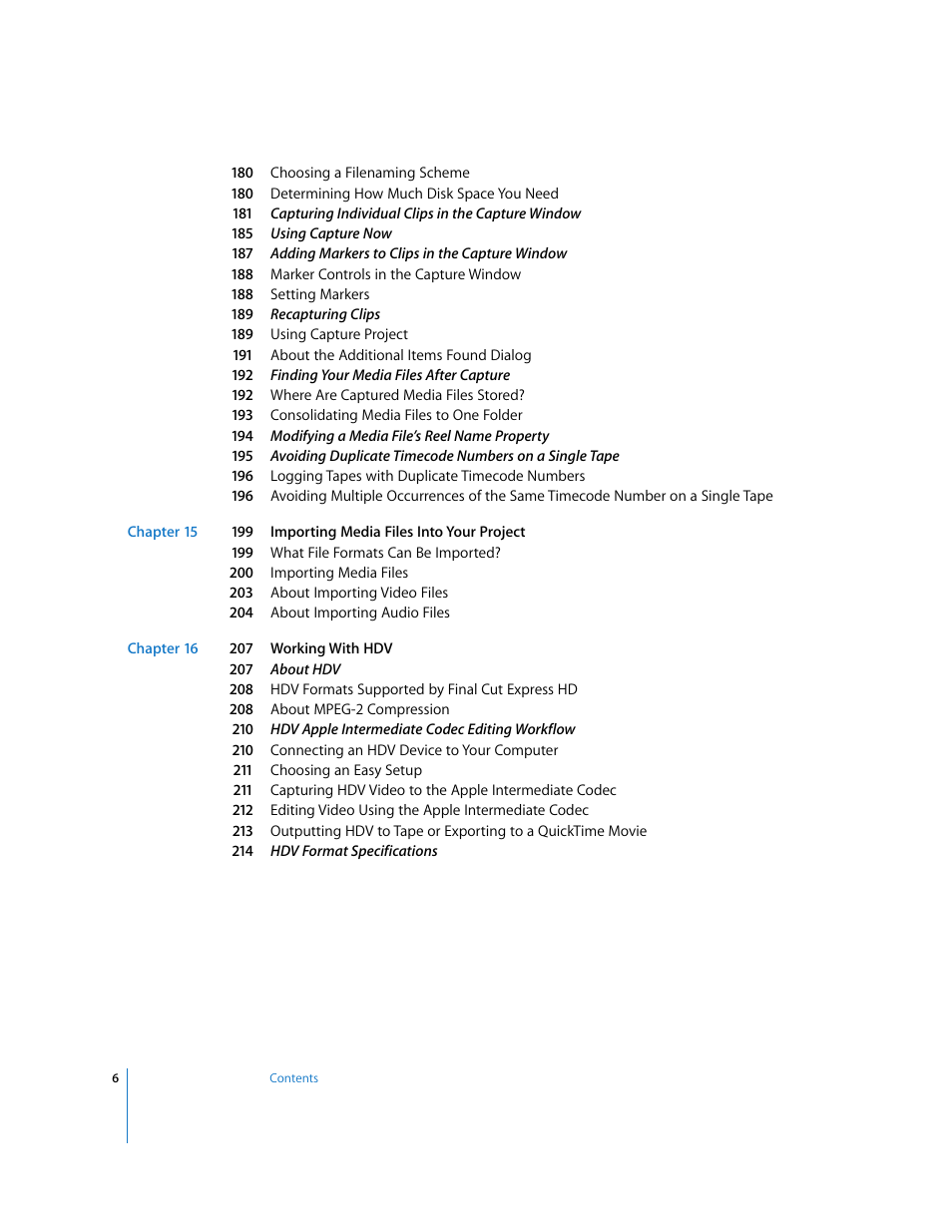 Apple Final Cut Express HD User Manual | Page 6 / 1153