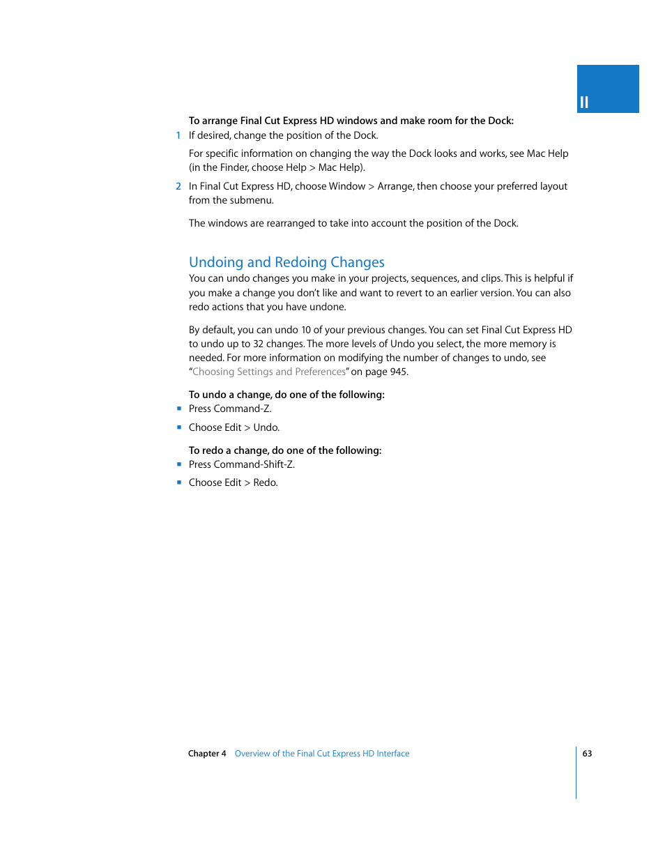 Undoing and redoing changes, P. 63) | Apple Final Cut Express HD User Manual | Page 63 / 1153