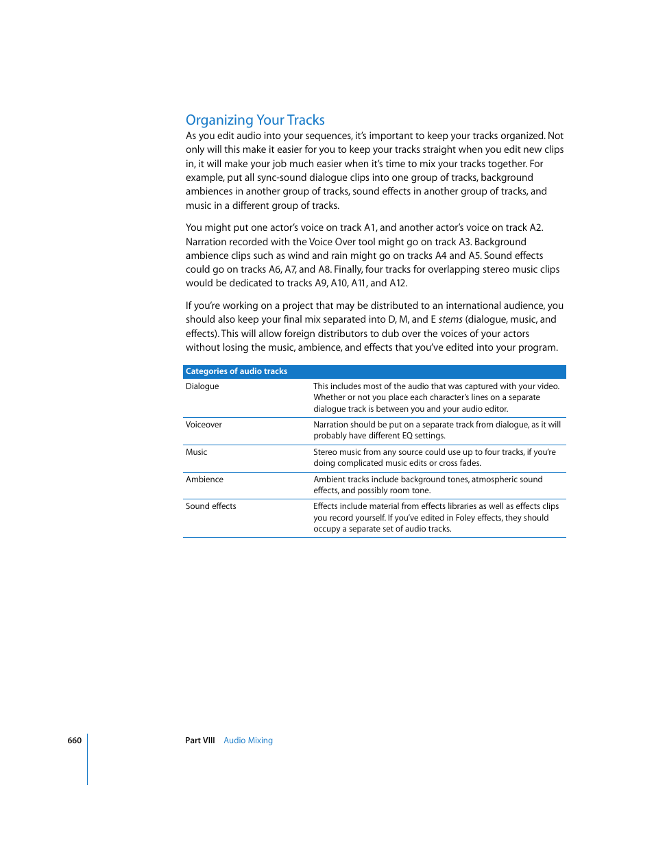 Organizing your tracks, P. 660) | Apple Final Cut Express HD User Manual | Page 660 / 1153