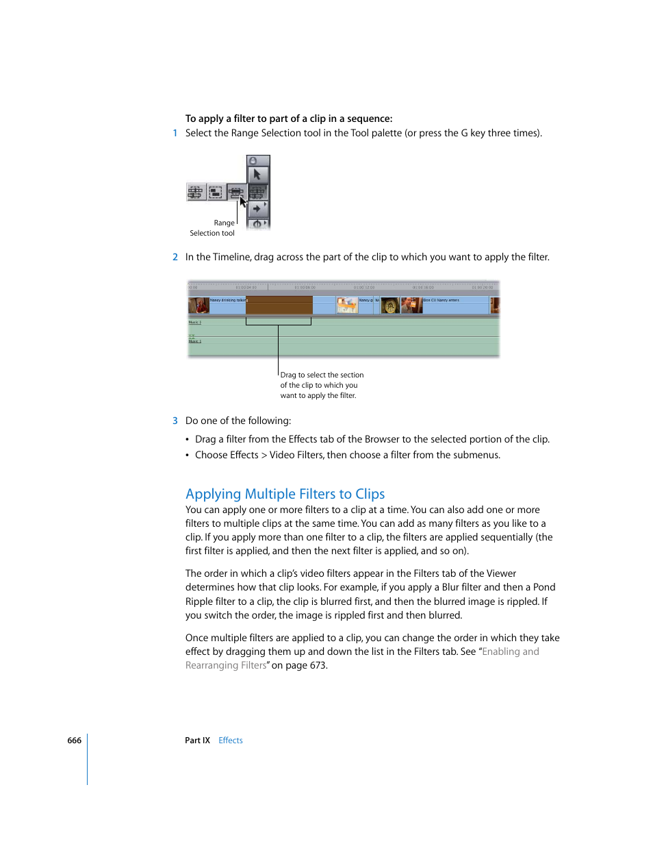 Applying multiple filters to clips, P. 666) | Apple Final Cut Express HD User Manual | Page 666 / 1153