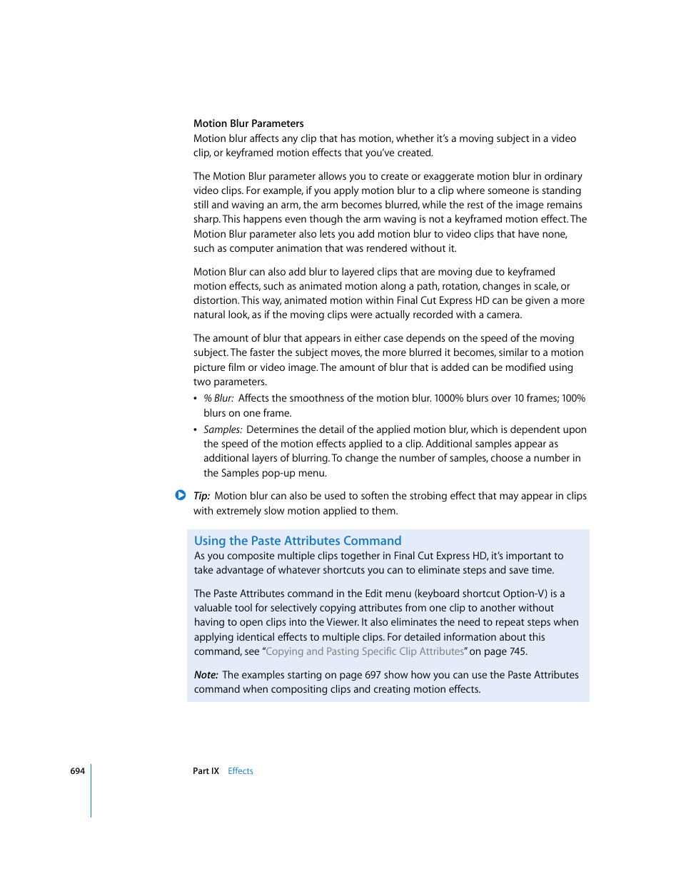 Using the paste attributes command | Apple Final Cut Express HD User Manual | Page 694 / 1153