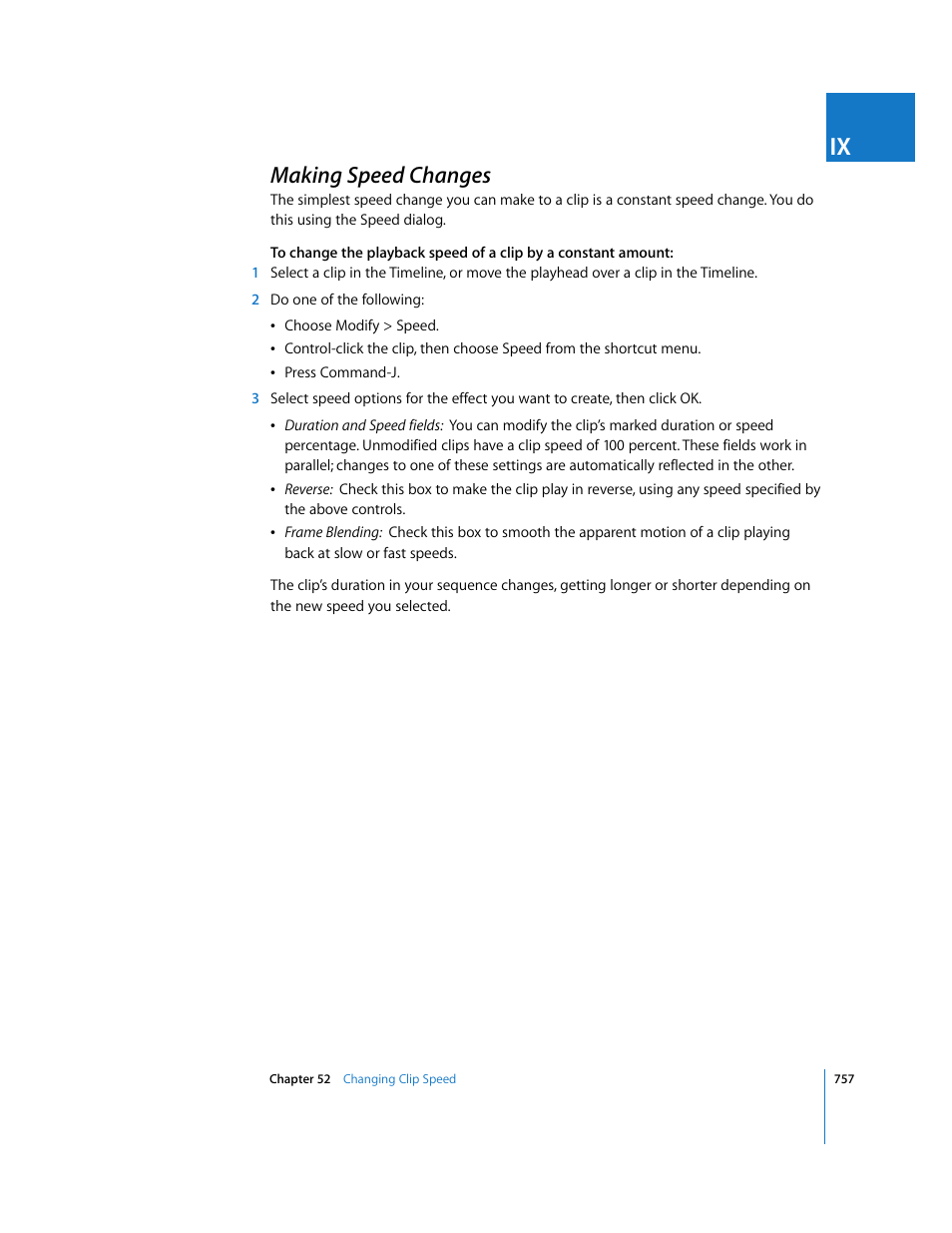 Making speed changes, P. 757) | Apple Final Cut Express HD User Manual | Page 757 / 1153