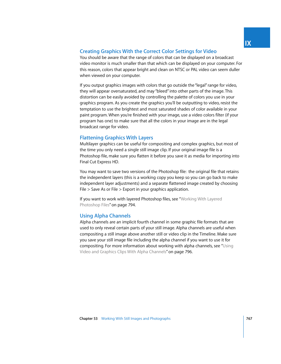 Flattening graphics with layers, Using alpha channels | Apple Final Cut Express HD User Manual | Page 767 / 1153