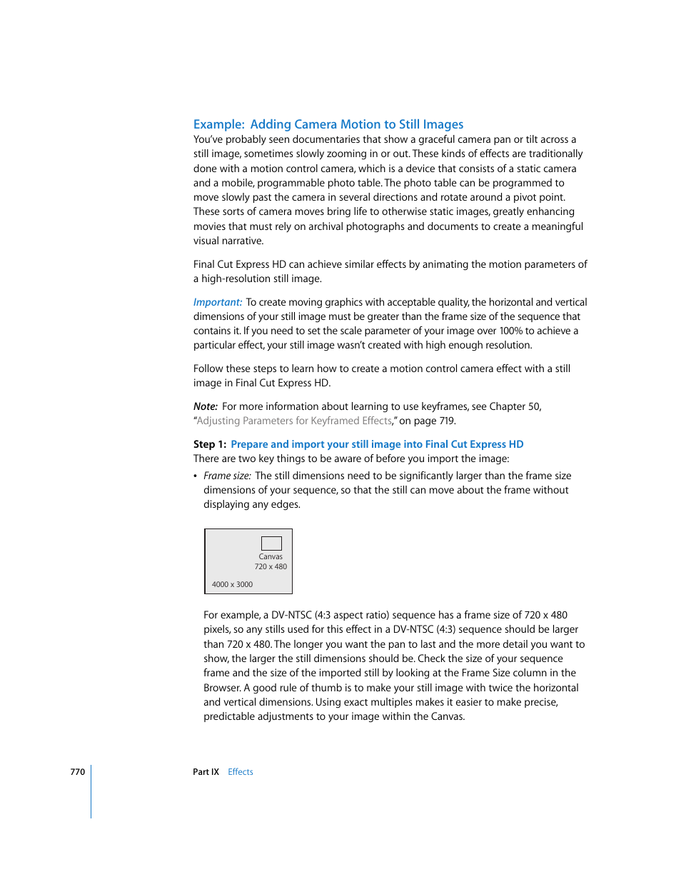 Example: adding camera motion to still images, P. 770) | Apple Final Cut Express HD User Manual | Page 770 / 1153