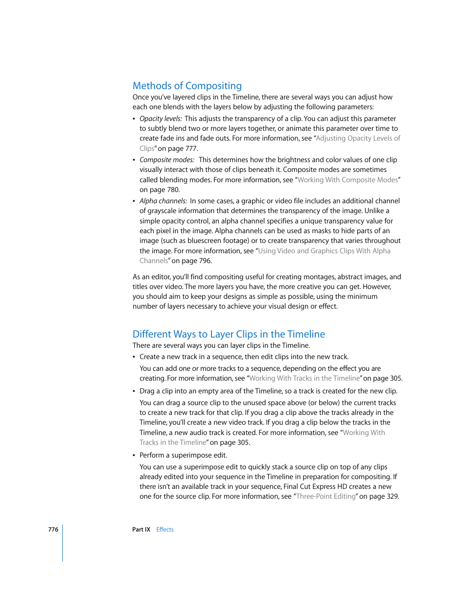 Methods of compositing, Different ways to layer clips in the timeline | Apple Final Cut Express HD User Manual | Page 776 / 1153