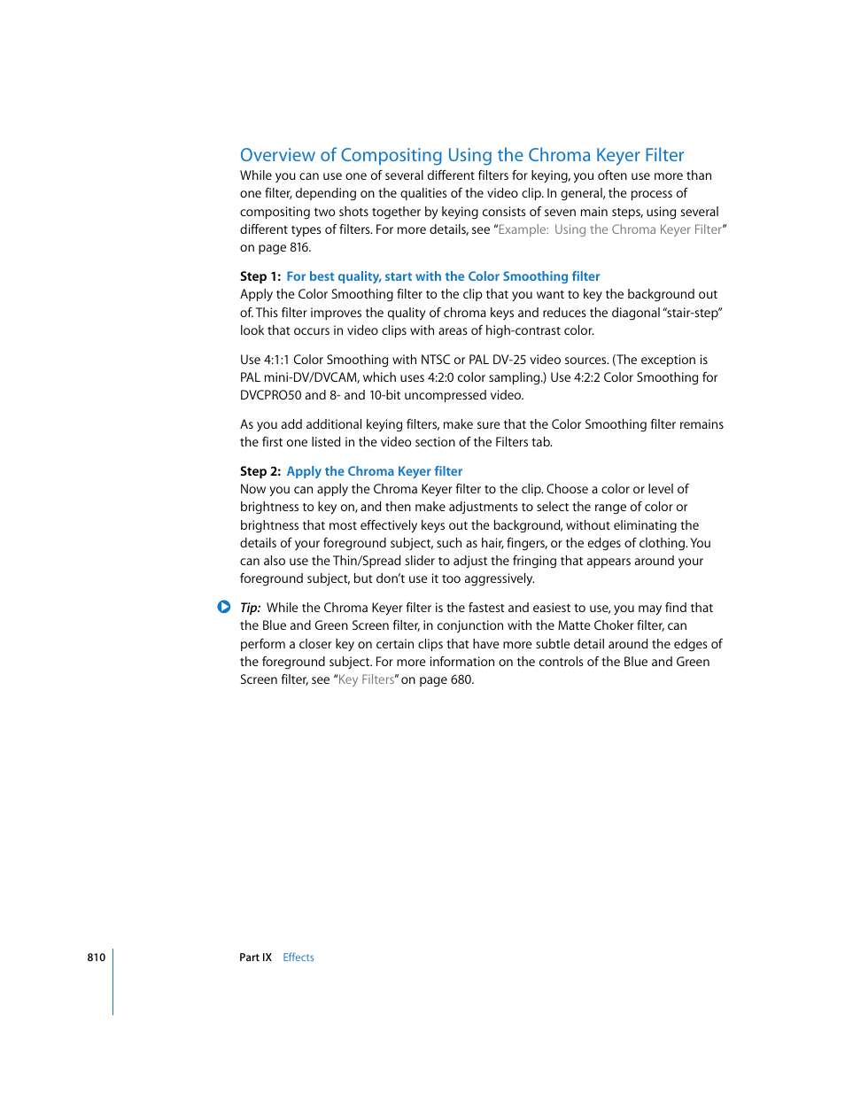 Overview of, Compositing using the chroma keyer filter | Apple Final Cut Express HD User Manual | Page 810 / 1153