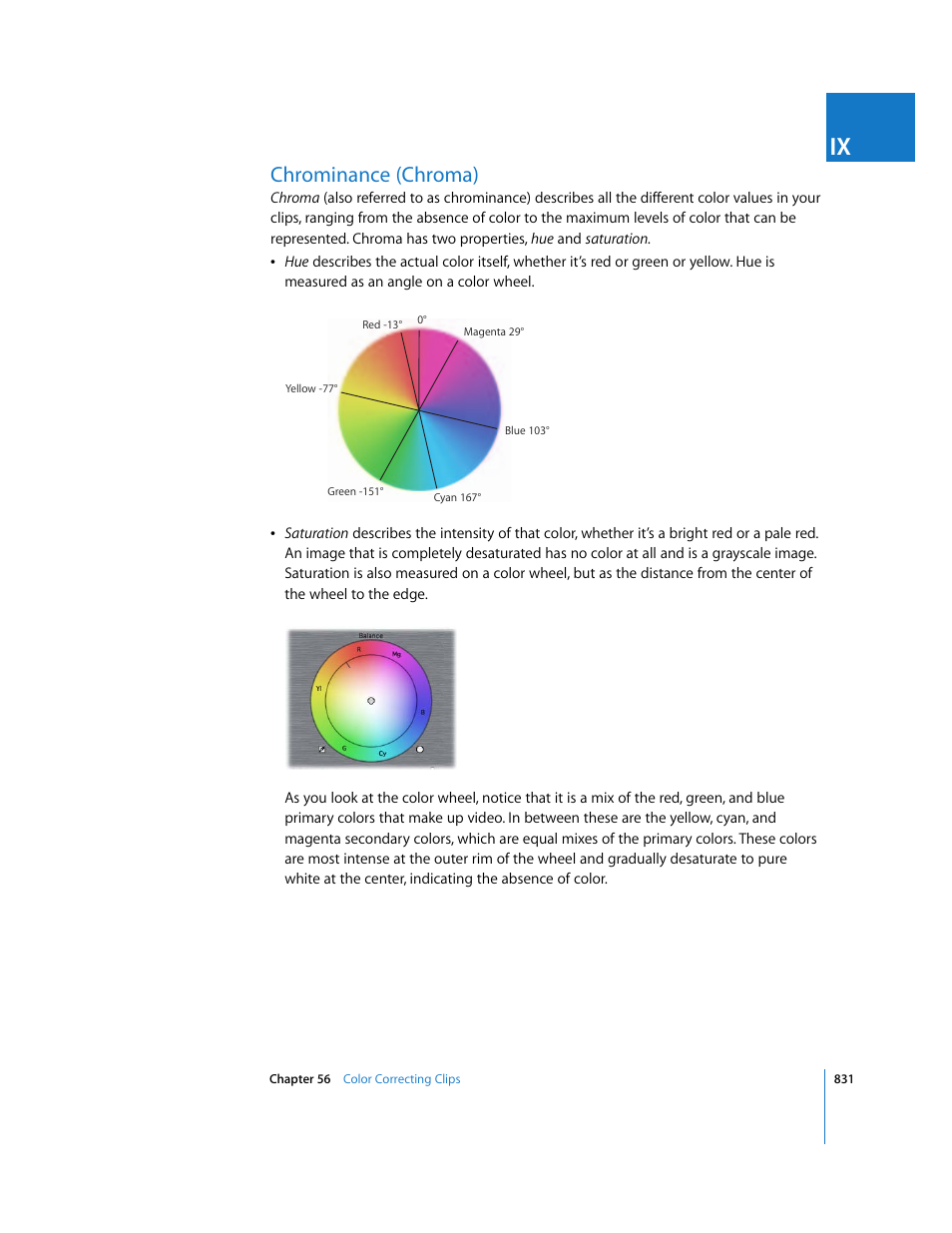 Chrominance (chroma) | Apple Final Cut Express HD User Manual | Page 831 / 1153
